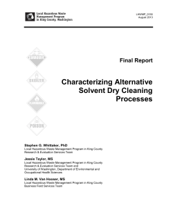 Characterizing Alternative Solvent Dry Cleaning Processes