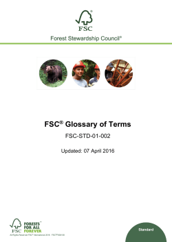 FSC&reg; Glossary of Terms - FSC International