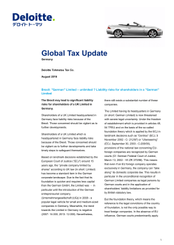 Brexit: "German" Limited – unlimited ? Liability risks for shareholders