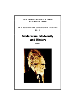 Modernism, Modernity and History