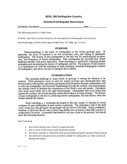 GEOL 106 Earthquake Country Activity 8
