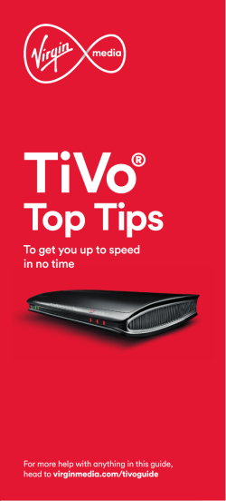 Tivo Top Tips - My Virgin Media