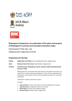 Shakespeare Symposium: An exploration of the