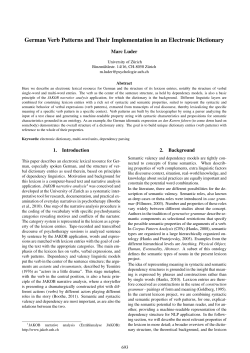 German Verb Patterns and Their Implementation in an Electronic