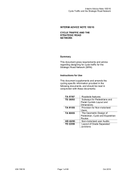 Interim Advice Note 195/16 Cycle Traffic and the