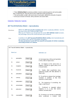 ACT Test #2 Definition Match -