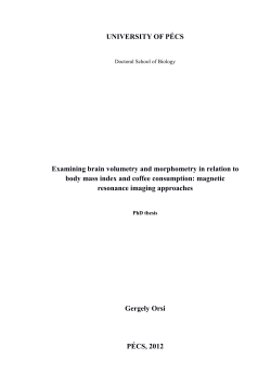 UNIVERSITY OF P&Eacute;CS Examining brain volumetry and