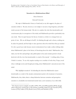 Sensation in the Malebranchean Mind