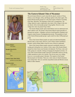 The Eastern Khumi Chin of Myanmar