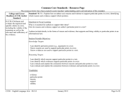 Unwrapped Standards: RI.5.8 - Explain how an author uses reasons