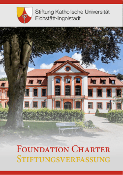 Stiftungsverfassung - Katholische Universit&auml;t Eichst&auml;tt