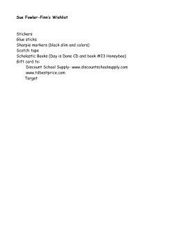 Sue Fowler-Finn`s Wishlist Stickers Glue sticks Sharpie