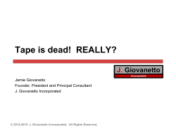 Tape is dead! REALLY?