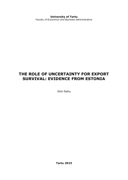 the role of uncertainty for export survival: evidence from estonia