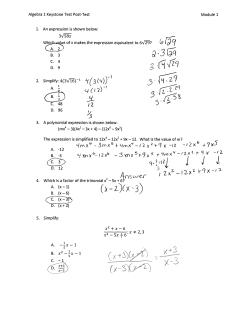 Algebra 1 post test