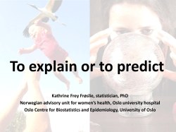 To explain or to predict