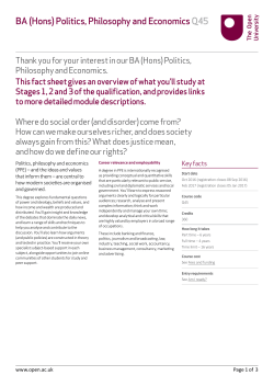 BA (Hons) Politics, Philosophy and Economics (Q45)