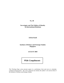 Sovereignty and the Politics of Identity in International Relations