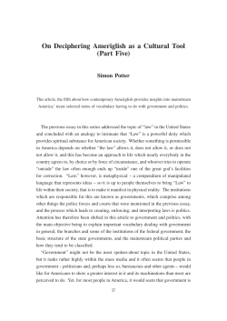 On Deciphering Ameriglish as a Cultural Tool (Part Five)