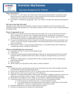 Sucrose Analgesia for Infants