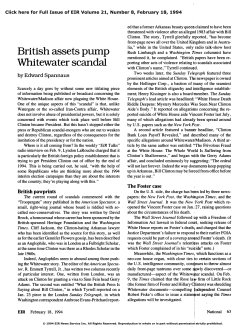British Assets Pump Whitewater Scandal