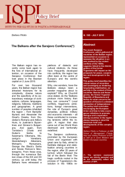 Abstract The Balkans after the Sarajevo Conference(*)