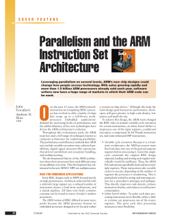 Parallelism and the ARM Instruction Set Architecture