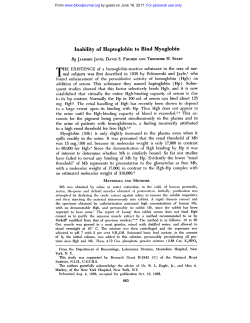 Inability of Haptoglobin to Bind Myoglobin ) on