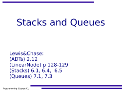 Stacks and Queues