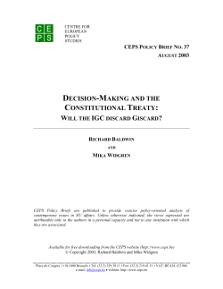 DECISION-MAKING AND THE CONSTITUTIONAL TREATY: