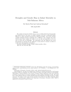 Droughts and Gender Bias in Infant Mortality in Sub-Saharan
