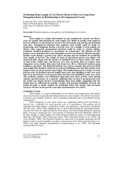 Predicting Stem Length of Cut Flower Roses at Harvest Using Stem