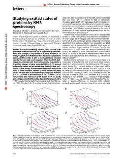 letters Studying excited states of proteins by NMR spectroscopy
