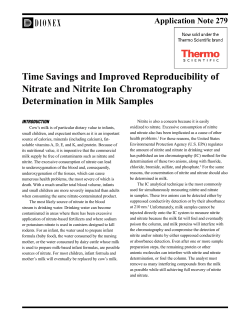 Time Savings and Improved Reproducibility of Nitrate and Nitrite Ion