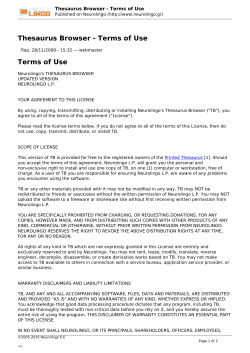 Thesaurus Browser - Terms of Use