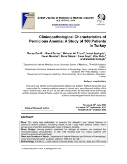 Clinicopathological Characteristics of Pernicious Anemia: A Study of