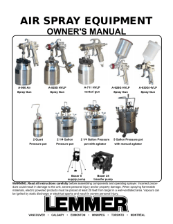 AIR SPRAY EQUIPMENT - Lemmer Spray Systems Ltd.