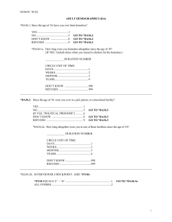02/06/01 NCS2 ADULT DEMOGRAPHICS (DA) *DA36.1. Since the