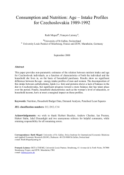 Intake Profiles for Czechoslovakia 1989-1992