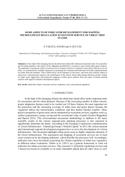 some aspects of indicator development for mapping microclimate
