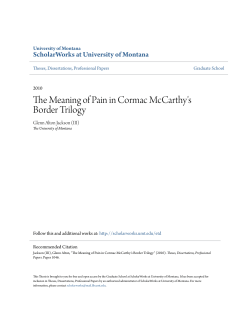 The Meaning of Pain in Cormac McCarthy`s Border Trilogy