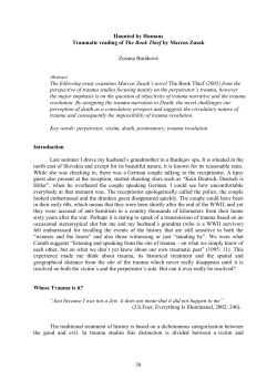 Haunted by Humans Traumatic reading of The Book Thief by Marcus