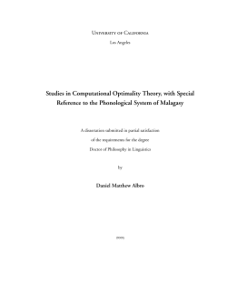 Studies in Computational Optimality Theory, with