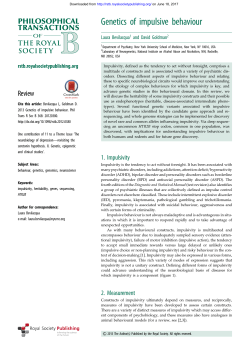 Genetics of impulsive behaviour - Philosophical Transactions of the