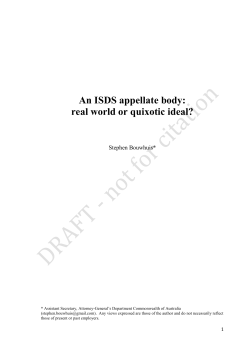 An ISDS appellate body: real world or quixotic ideal?