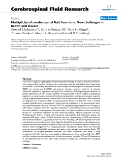 Cerebrospinal Fluid Research