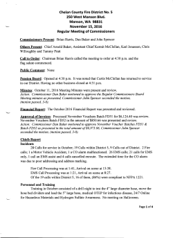 November - Chelan County Fire District 5