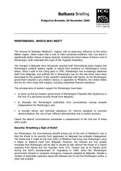 Balkans Briefing - International Crisis Group