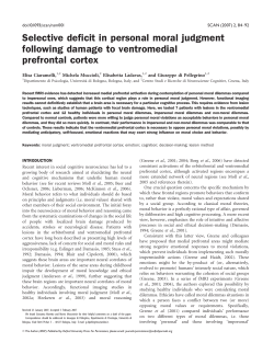 Selective deficit in personal moral judgment