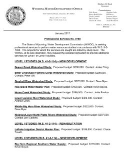 level i studies (ws 41-2-114) - Wyoming Water Development